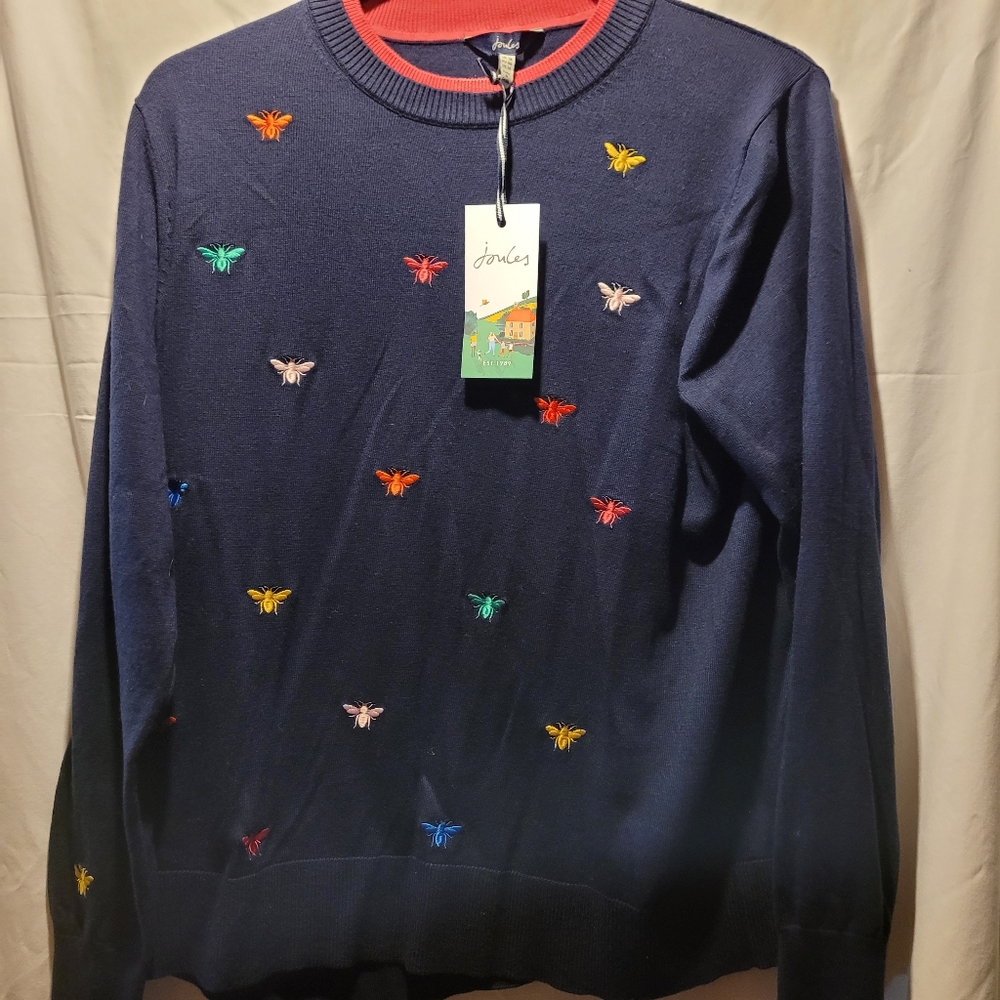 Joules Sweater with pretty colored bees on it